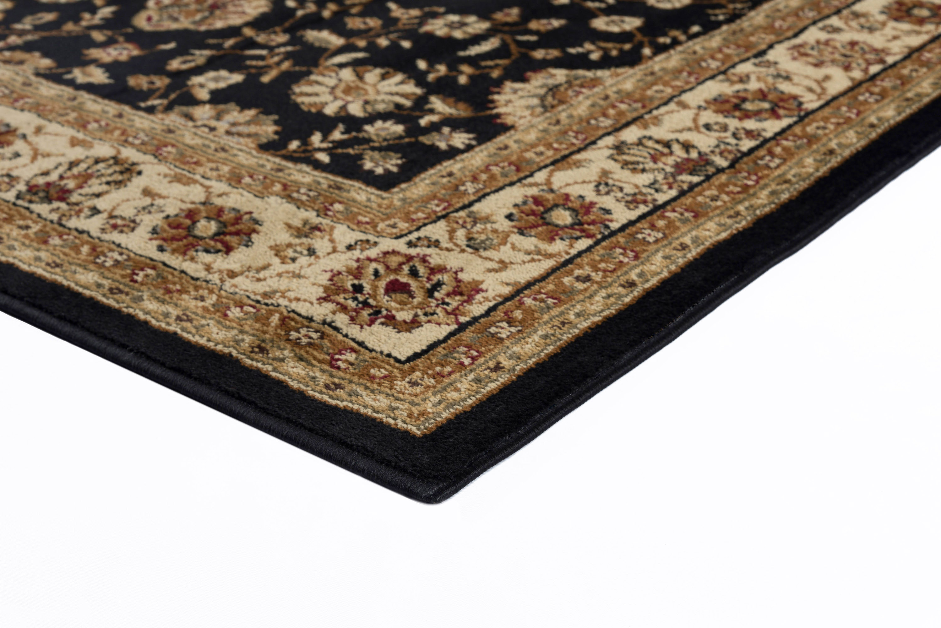 3 Piece Set Traditional Oriental Floral Black Area Rug 644730531412 eBay