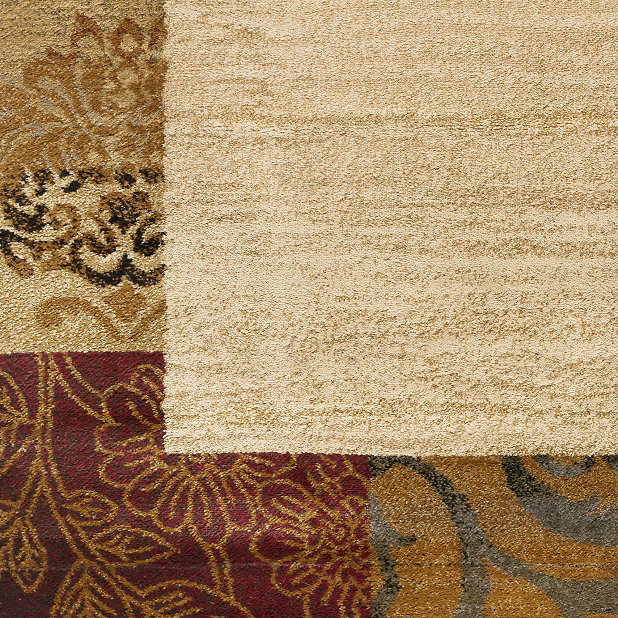 CASUAL ivory BROWN green FLORAL area RUG transitional LEAVES bordered ...