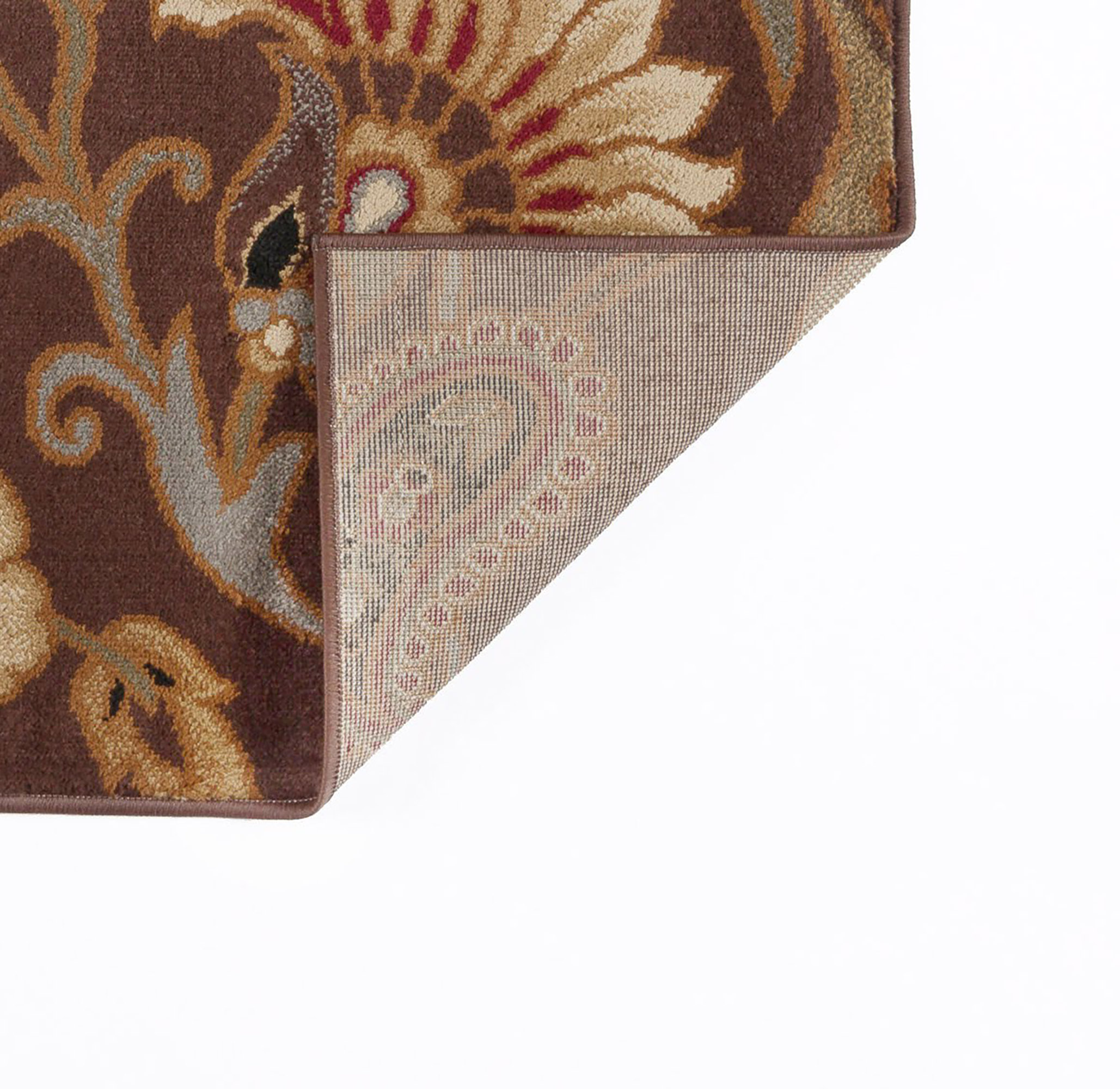 BROWN casual FLORAL vines AREA rug TRANSITIONAL ivory GREEN blue PAISLEY carpet - Picture 15 of 19