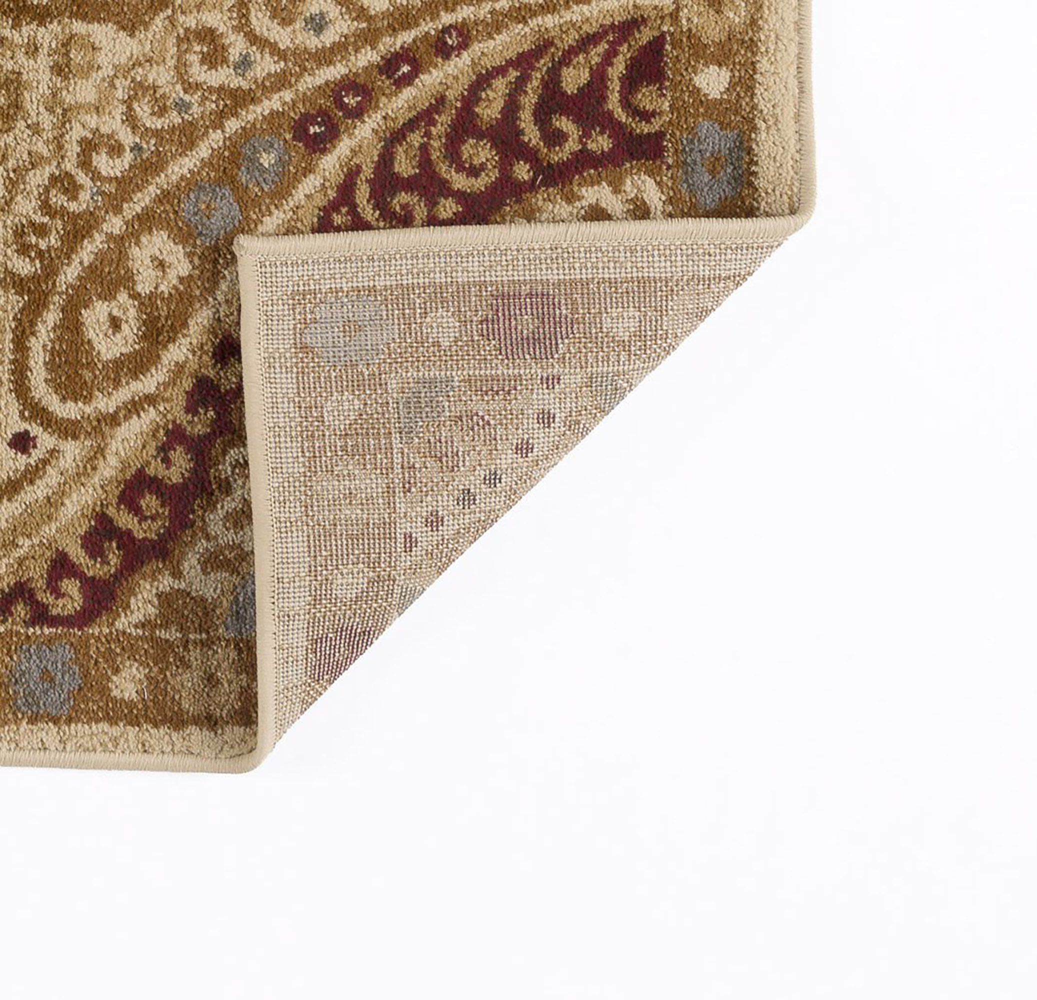 Ivory Paisley Transitional Area Rug Curls 8x10 Carpet Actual 7' 6" x 9