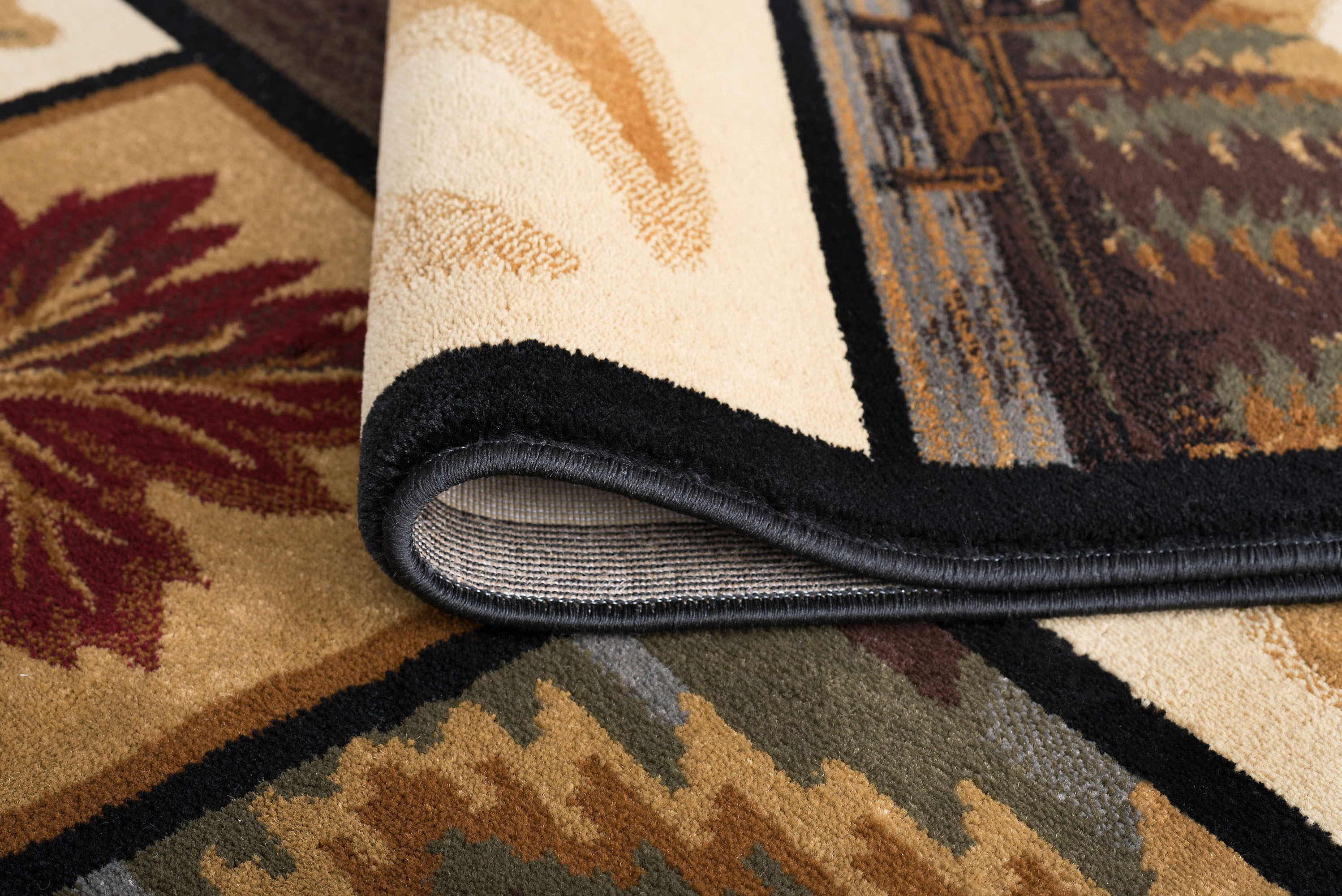 Multi Southwestern Lodge Nature Print 2x7 Runner Area Rug: Actual 2' 7" x 7' 3" - Picture 6 of 8