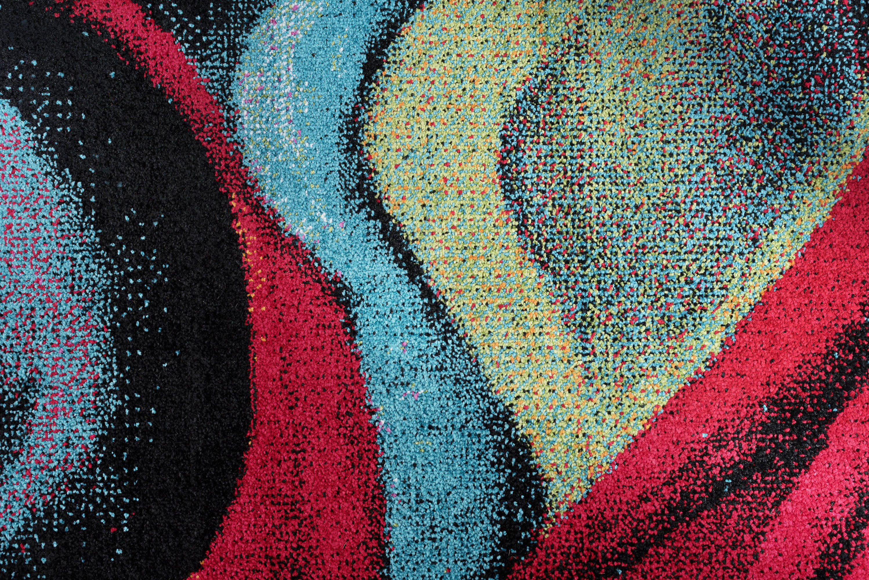 Multi-Color Abstract Curls 2x7 Area Rug Transitional Carpet: Actual 2'7"x7'3" - Picture 7 of 8