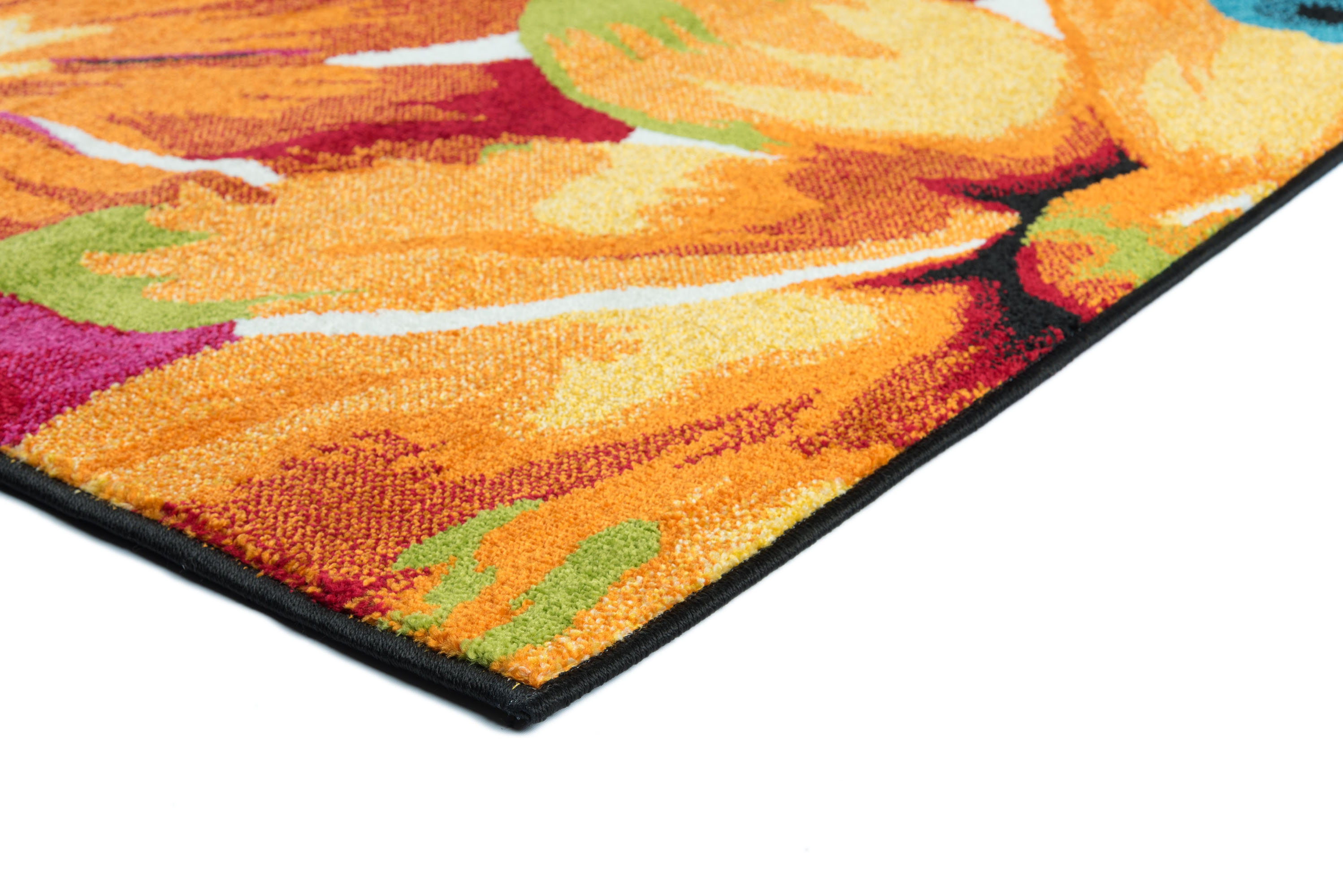 Multi-Color Abstract Leaves 2x7 Area Rug Transitional Carpet: Actual 2'7"x7'3" - Picture 4 of 8