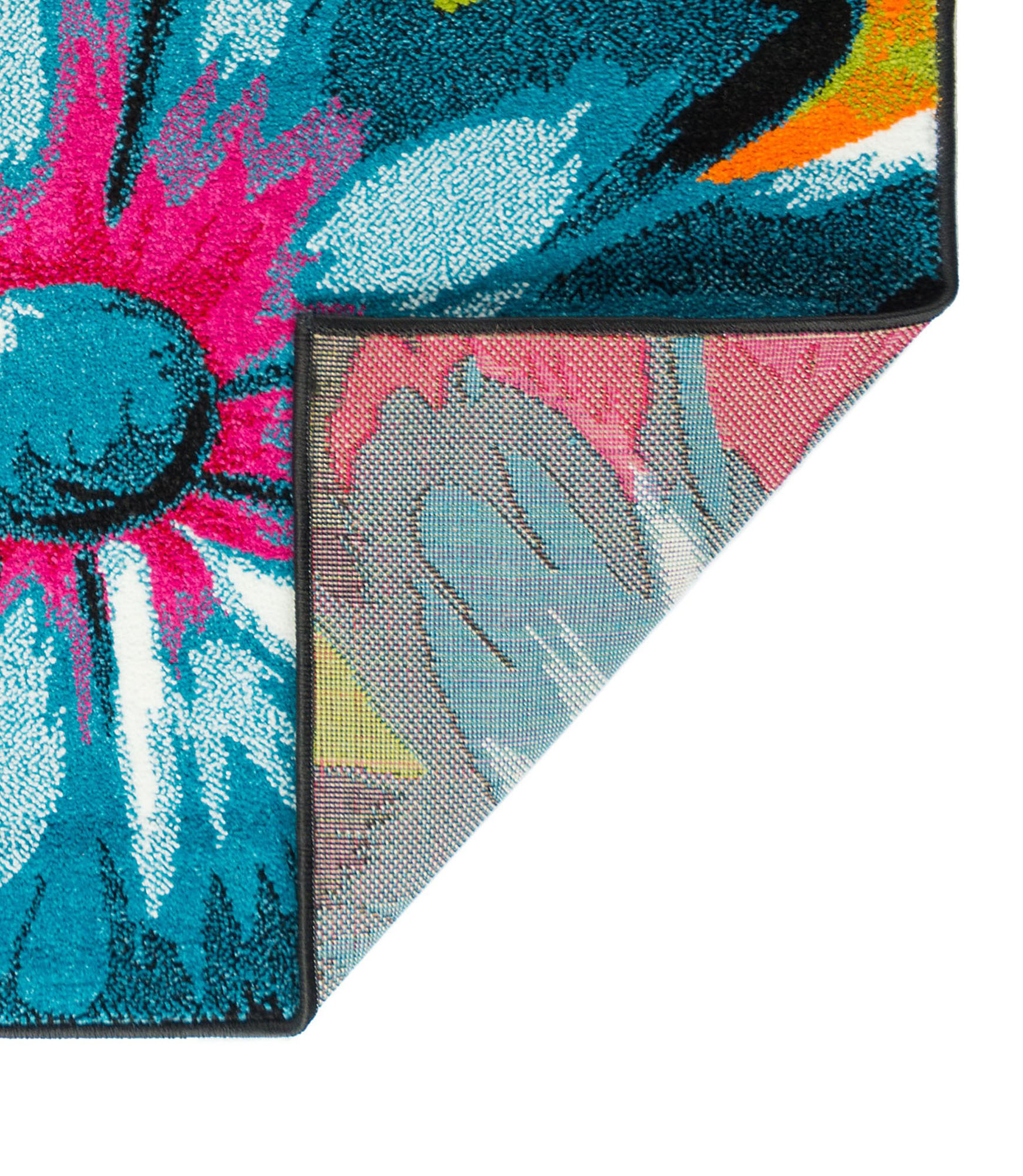 Multi-Color Abstract Leaves 2x7 Area Rug Transitional Carpet: Actual 2'7"x7'3" - Picture 5 of 8
