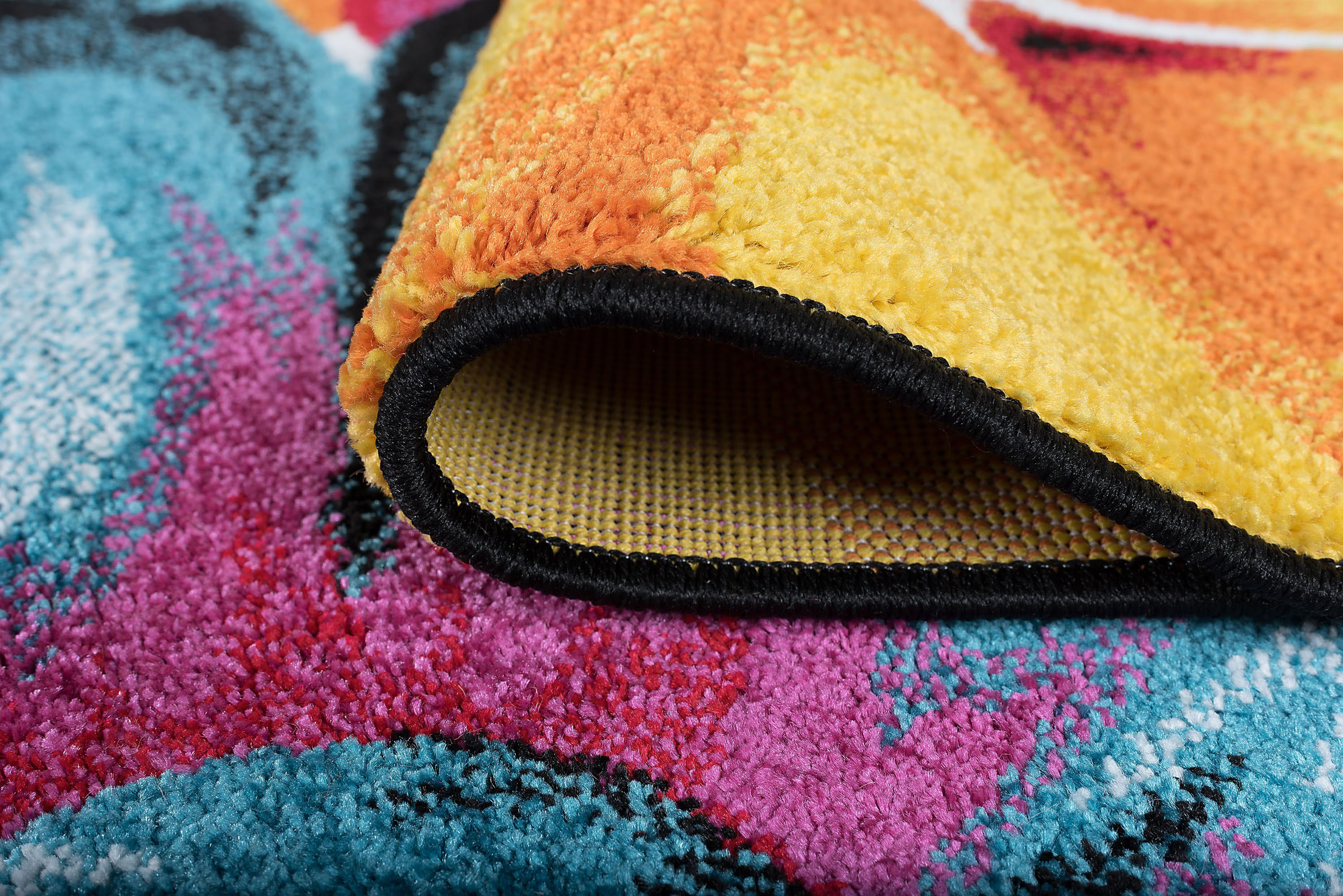 Multi-Color Abstract Leaves 2x7 Area Rug Transitional Carpet: Actual 2'7"x7'3" - Picture 6 of 8