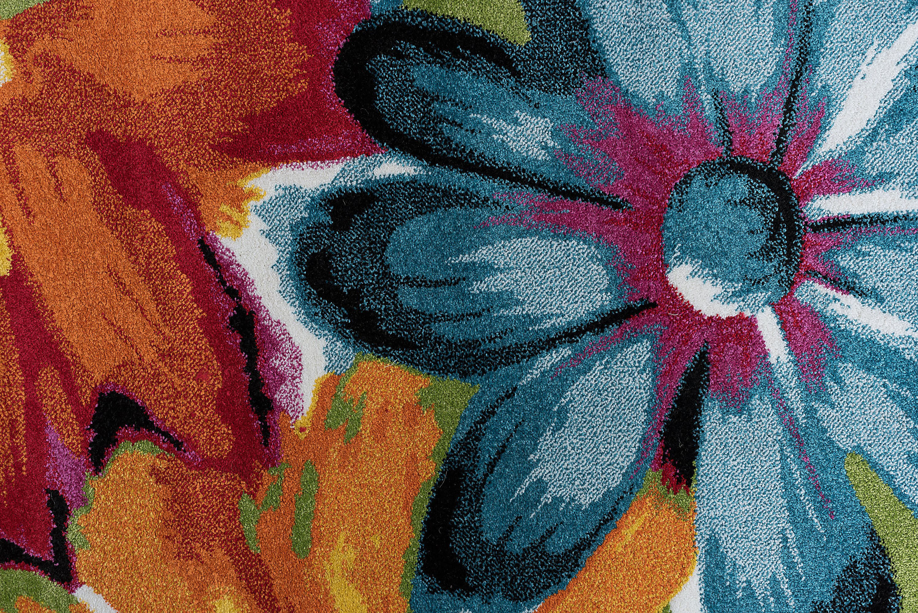 Multi-Color Abstract Leaves 2x7 Area Rug Transitional Carpet: Actual 2'7"x7'3" - Picture 7 of 8