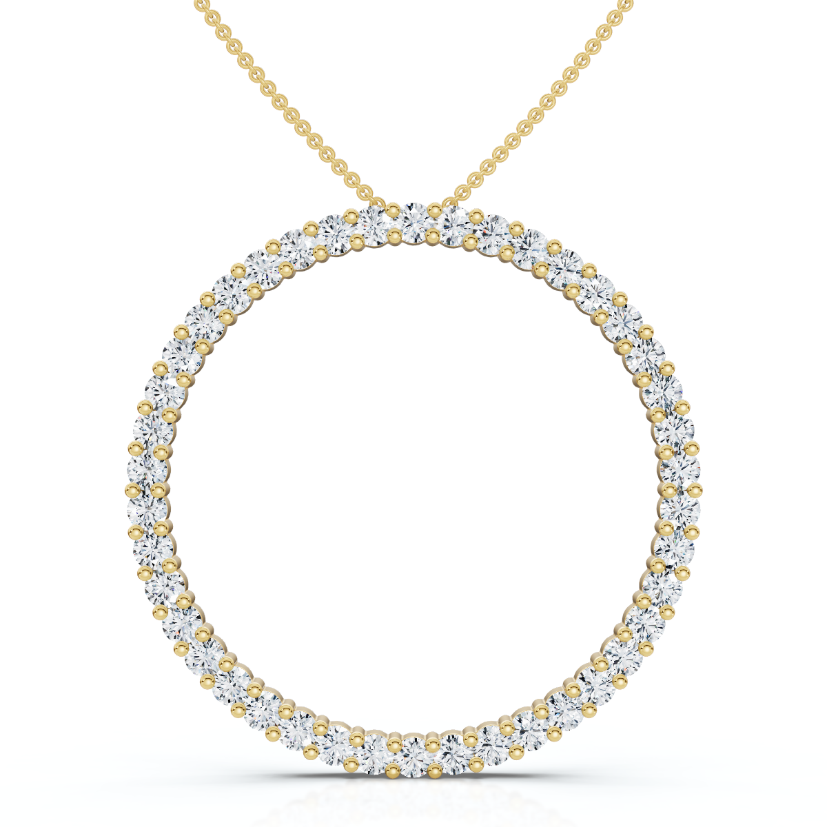 1 Ct Real Diamond Circle Of Life Eternity Round Pendant 14K White or Yellow Gold