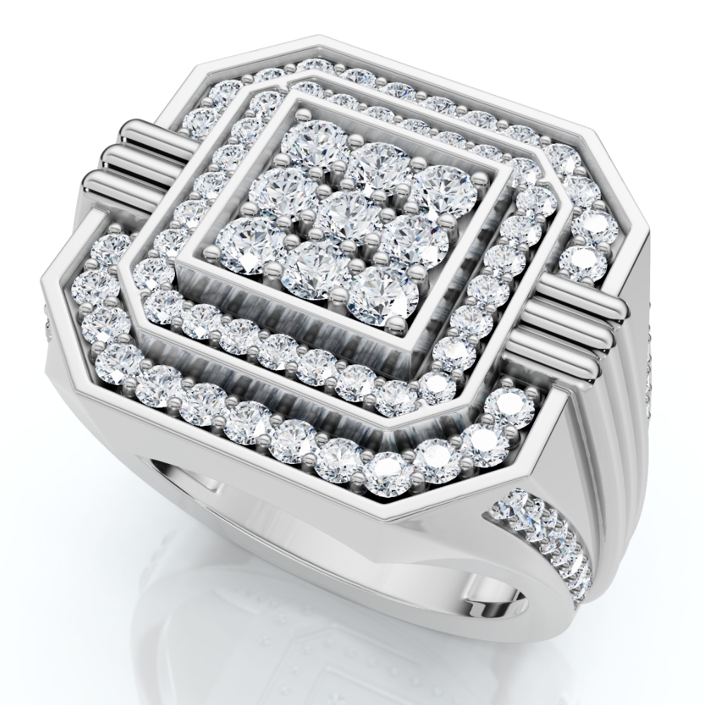1 3/4Ct Diamond Men's Anniversary Ring White, Yellow, or Rose Gold Lab Grown - Picture 7 of 9