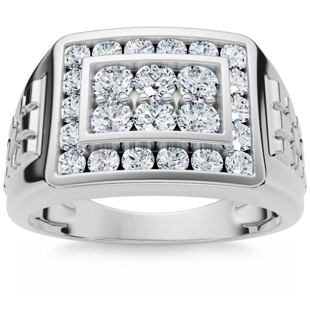 VS Men's 1Ct Diamond Nugget Ring 10k Gold Lab Grown - Picture 7 of 9