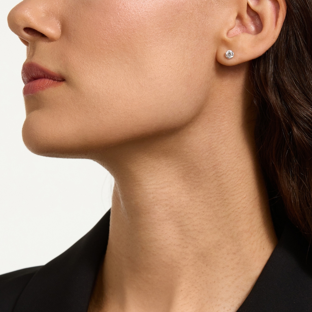 VS 1.00ct TW Diamond Studs in 14K White Gold Lab Grown