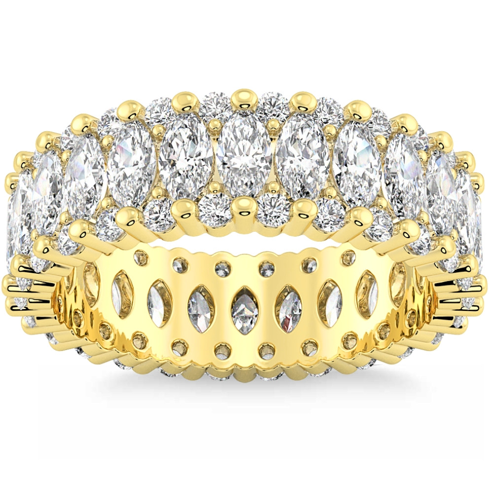 F/VS 6 Ct Marquise Diamond Eternity Ring 14k Gold Lab Grown Womens Eternity Band - Picture 8 of 8