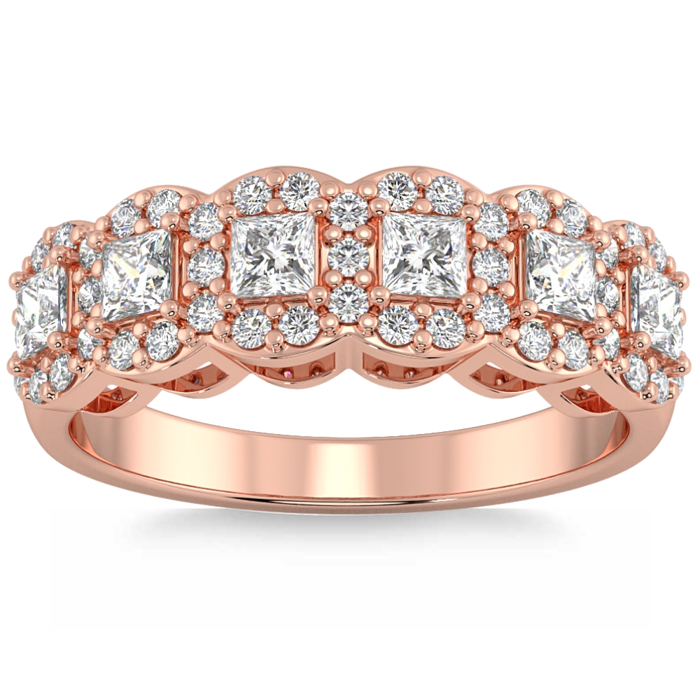 F/VS 1Ct Princess Cut Diamond Wedding Ring Anniversary 14k Gold Lab Grown - Picture 6 of 7