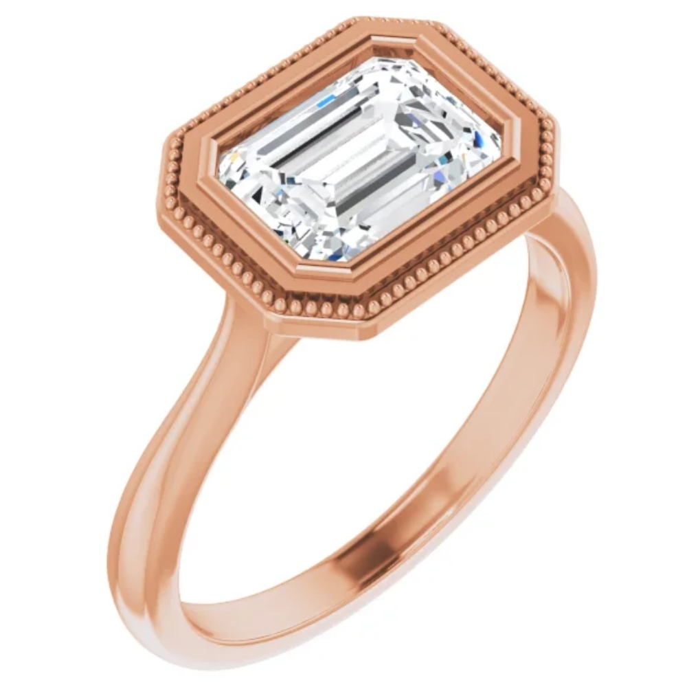 1 3/4 kt Smaragd Moissanit Solitär Verlobungsring Weiß Gelb oder Rotgold - Bild 7 von 8