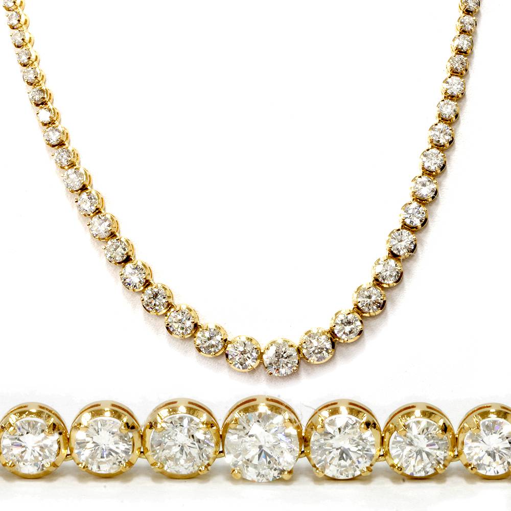 21.29 Karat Diamant 18K Gelbgold Tennis Halskette 40.6cm (GH , SI2I1