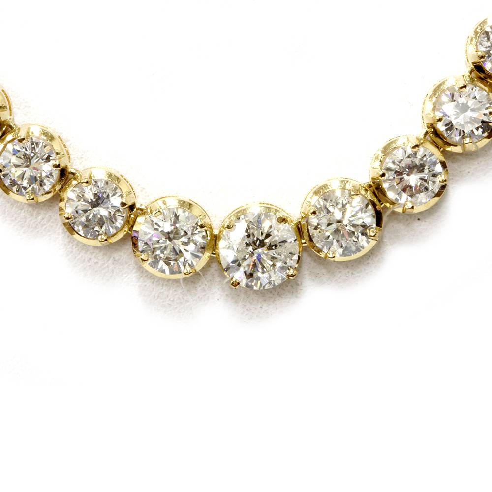 21.29 Karat Diamant 18K Gelbgold Tennis Halskette 40.6cm (GH , SI2I1