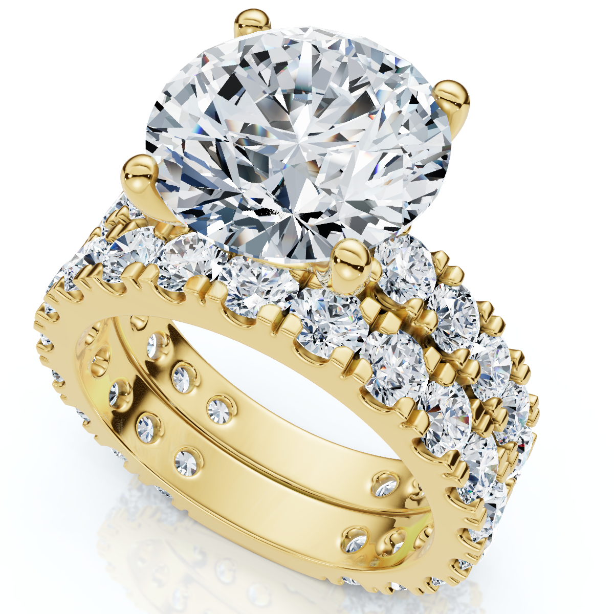 Certified 4 - 7Ct Diamond Engagement Wedding Ring Set 14k Gold Lab Grown (G/VS) - Picture 7 of 7