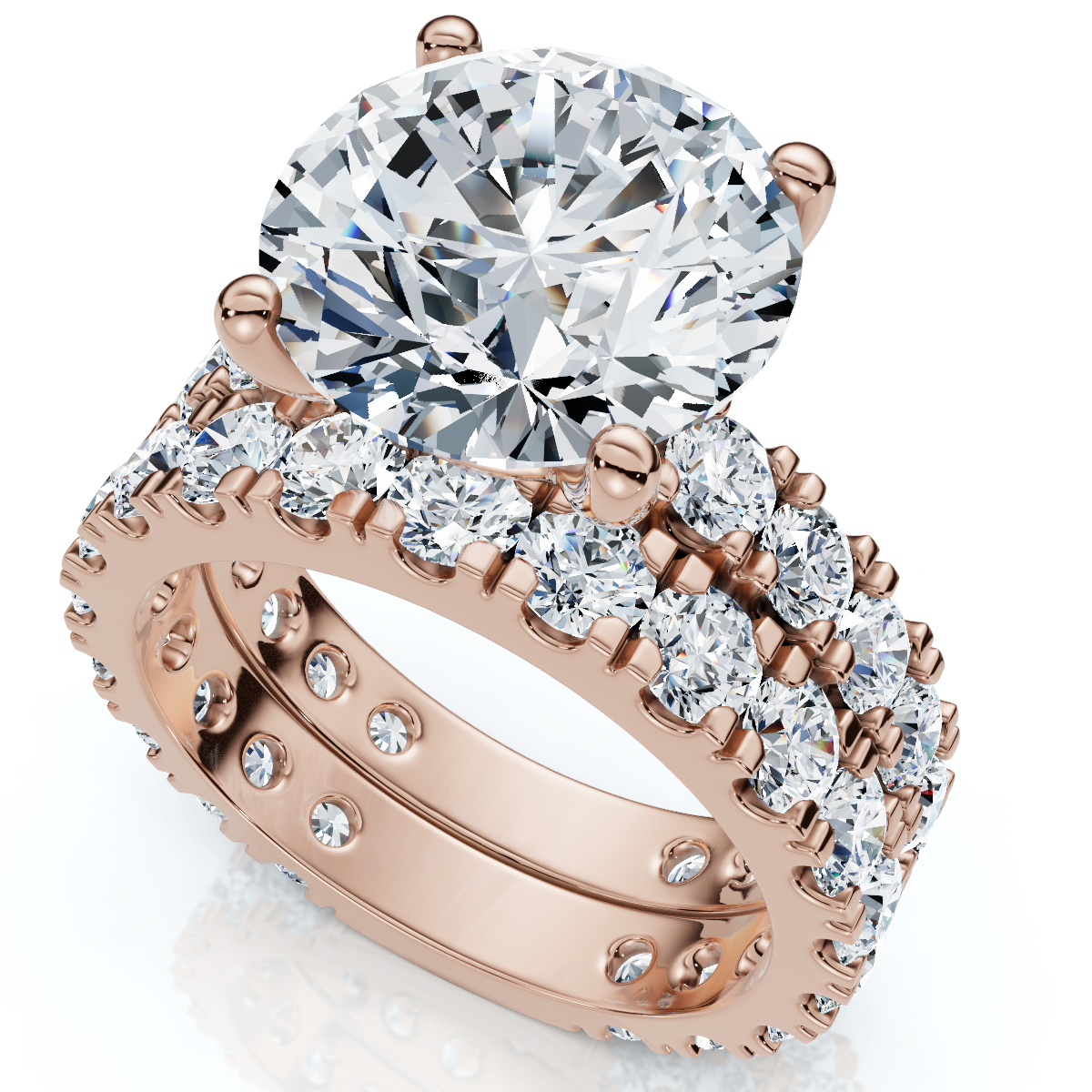 Certified 4 - 7Ct Diamond Engagement Wedding Ring Set 14k Gold Lab Grown (G/VS) - Picture 6 of 7