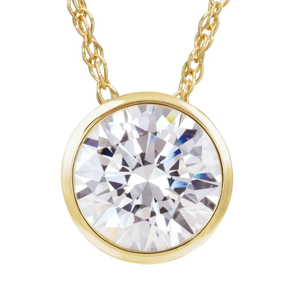 1 Ct Solitaire Lab Grown Diamond Pendant Necklace in 14k White or Yellow Gold - Picture 6 of 8
