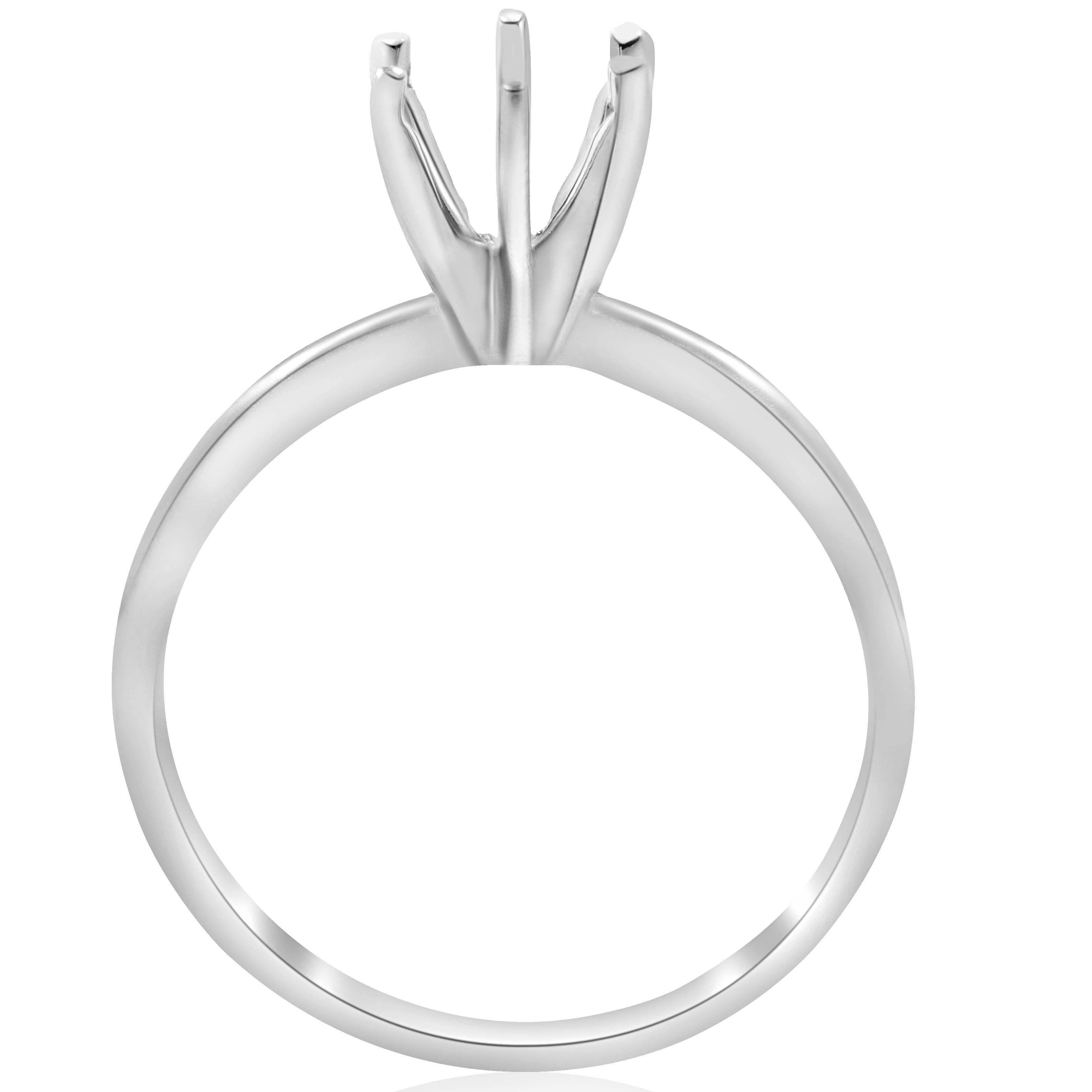 Six Prong Solitaire Engagement Ring Setting 14K White Gold - Picture 7 of 31
