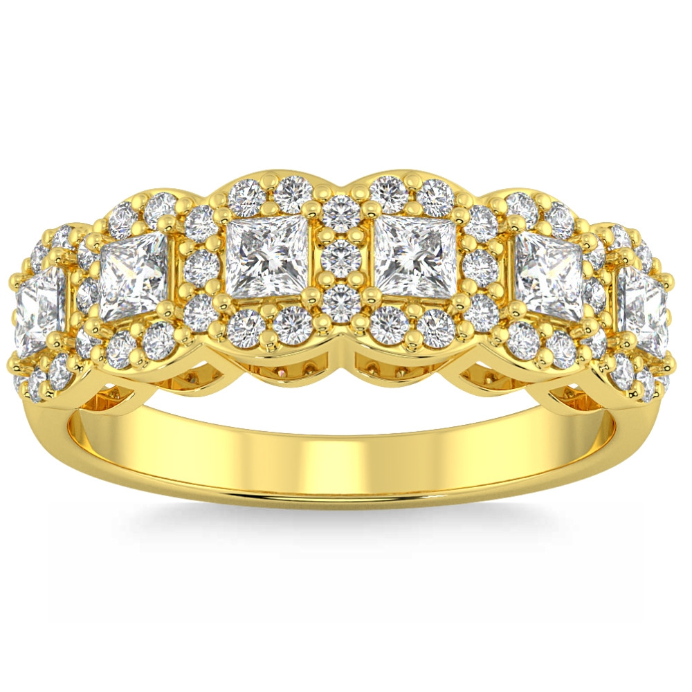 F/VS 1Ct Princess Cut Diamond Wedding Ring Anniversary 14k Gold Lab Grown - Picture 7 of 7