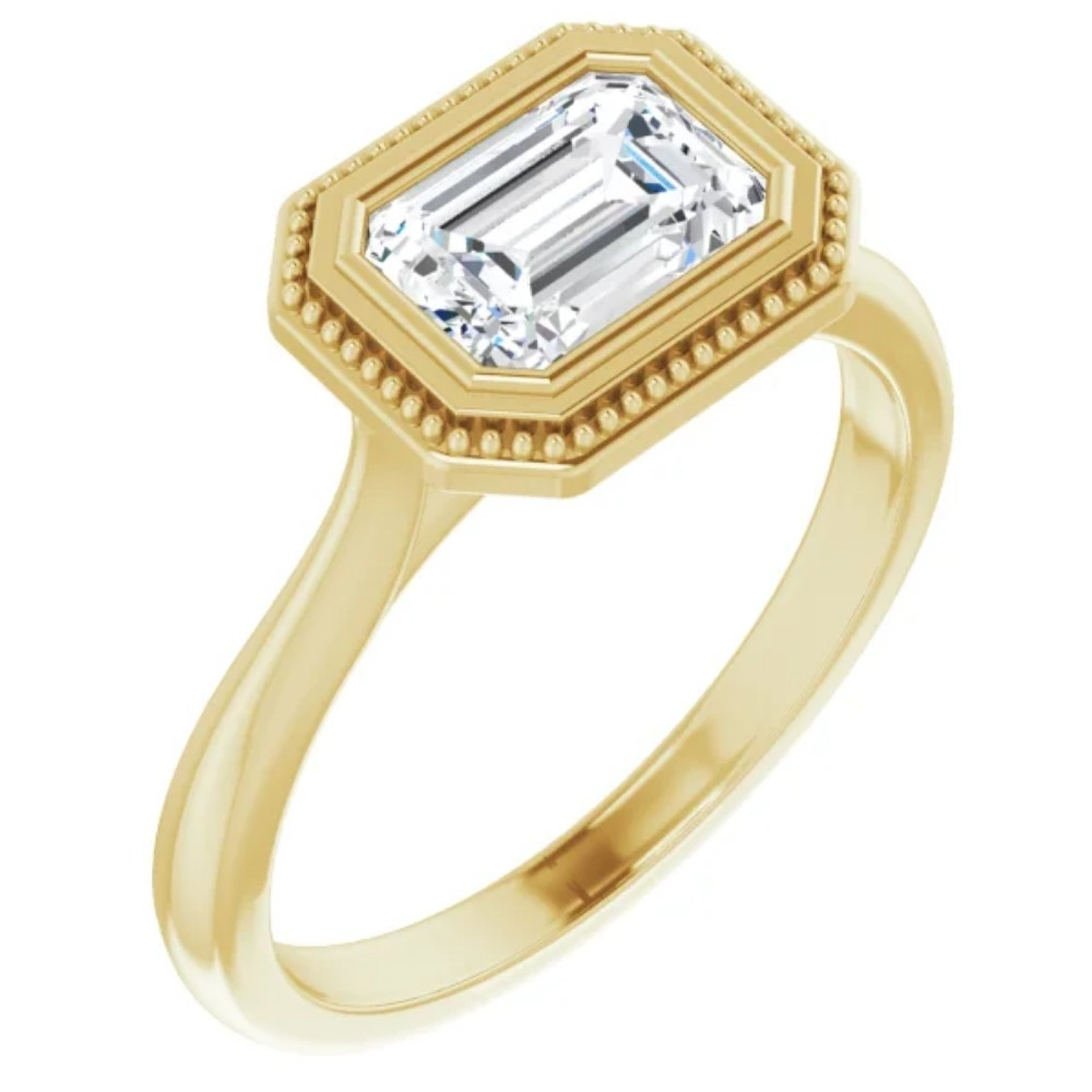 1 3/4 kt Smaragd Moissanit Solitär Verlobungsring Weiß Gelb oder Rotgold - Bild 8 von 8