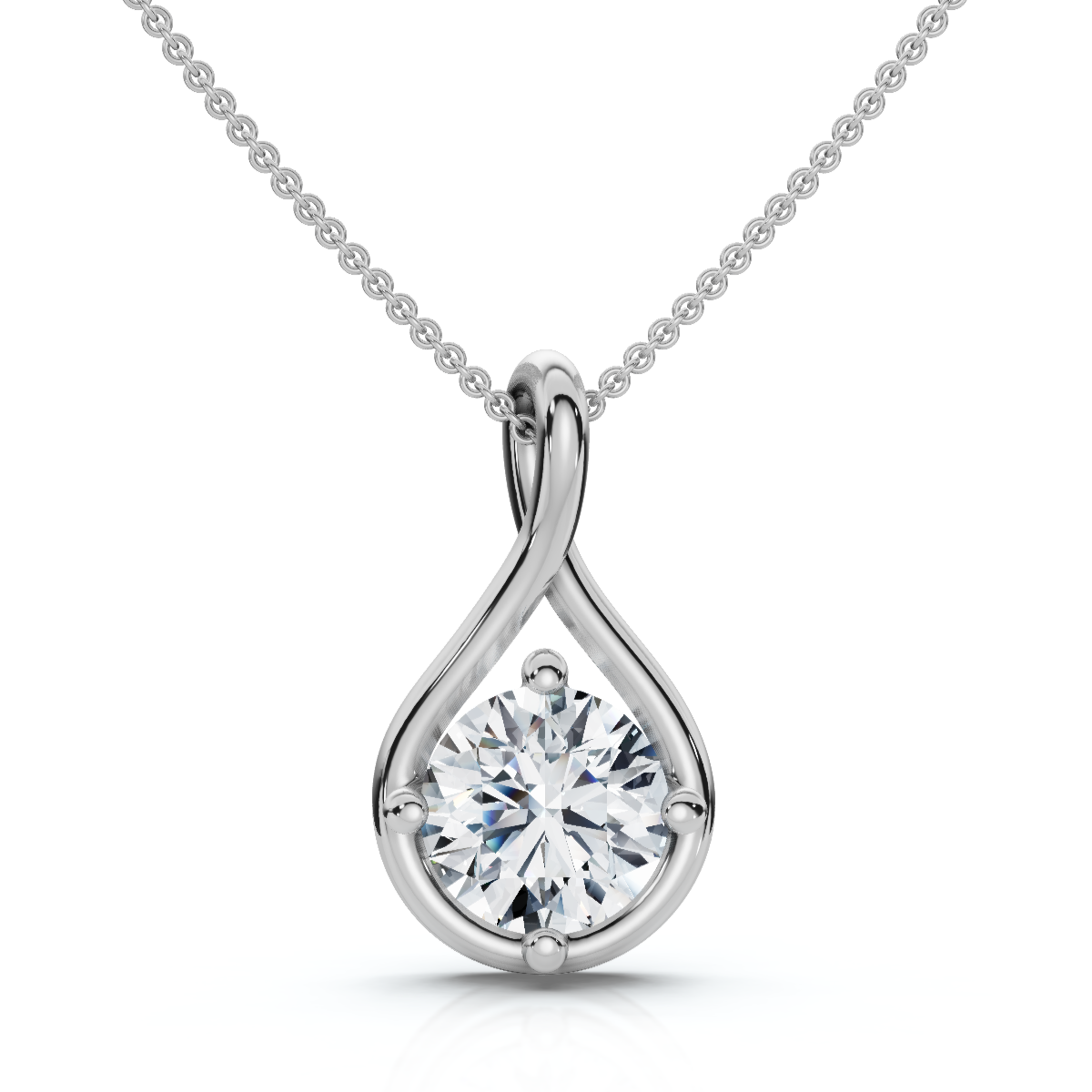 1Ct Diamond Infinity Pendant 14k Gold Necklace 18" Lab Grown EF/VS - Picture 7 of 10