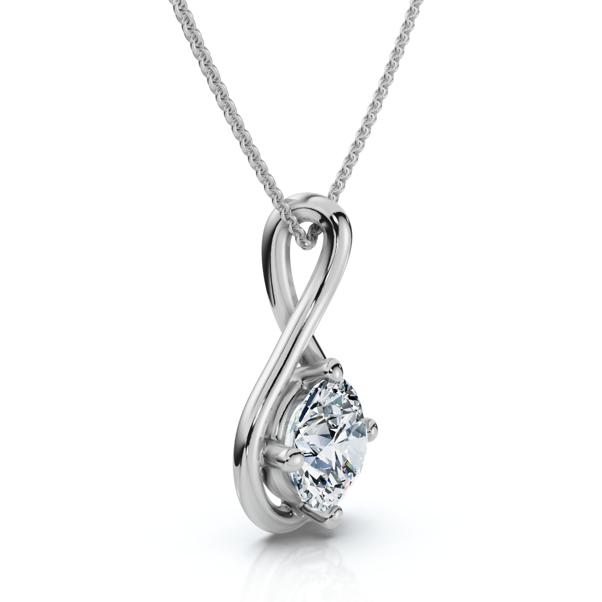 1Ct Diamond Infinity Pendant 14k Gold Necklace 18" Lab Grown EF/VS - Picture 9 of 10
