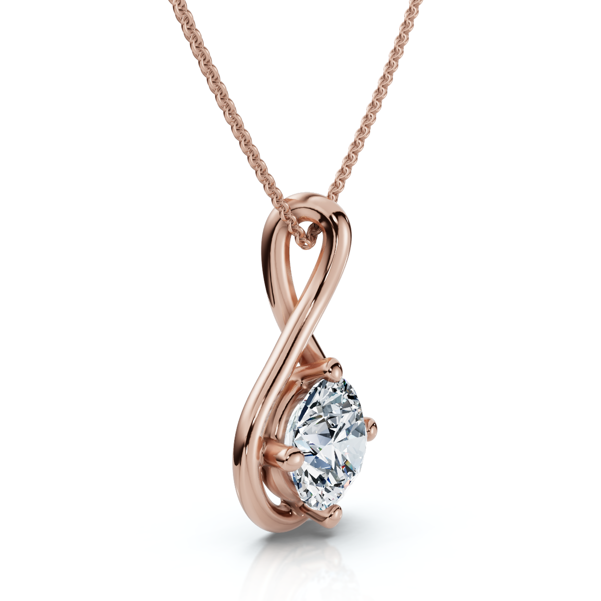 1Ct Diamond Infinity Pendant 14k Gold Necklace 18" Lab Grown EF/VS - Picture 6 of 10
