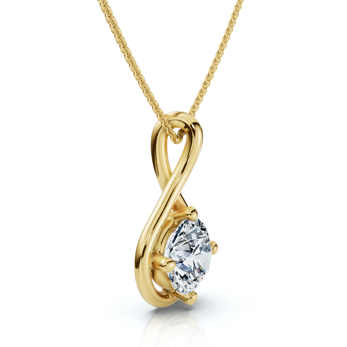 1Ct Diamond Infinity Pendant 14k Gold Necklace 18" Lab Grown EF/VS - Picture 10 of 10