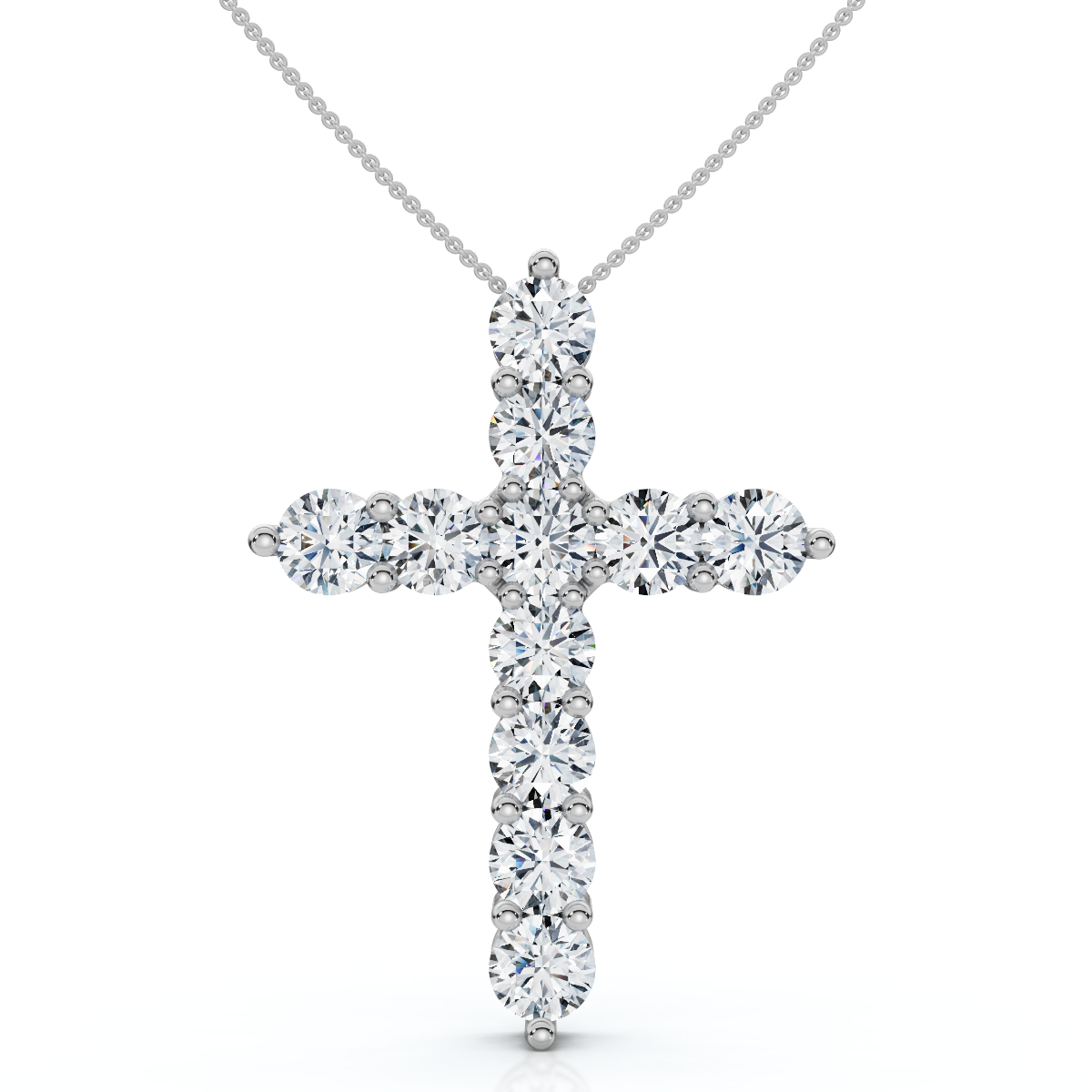 2Ct TW Diamond Cross Women's Necklace 14k Gold Lab Grown 1" Tall - Picture 7 of 10