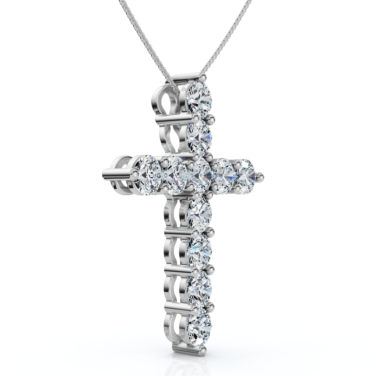 2Ct TW Diamond Cross Women's Necklace 14k Gold Lab Grown 1" Tall - Picture 9 of 10