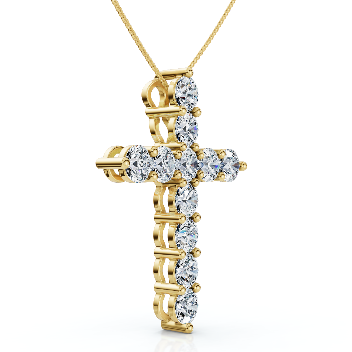 2Ct TW Diamond Cross Women's Necklace 14k Gold Lab Grown 1" Tall - Picture 10 of 10