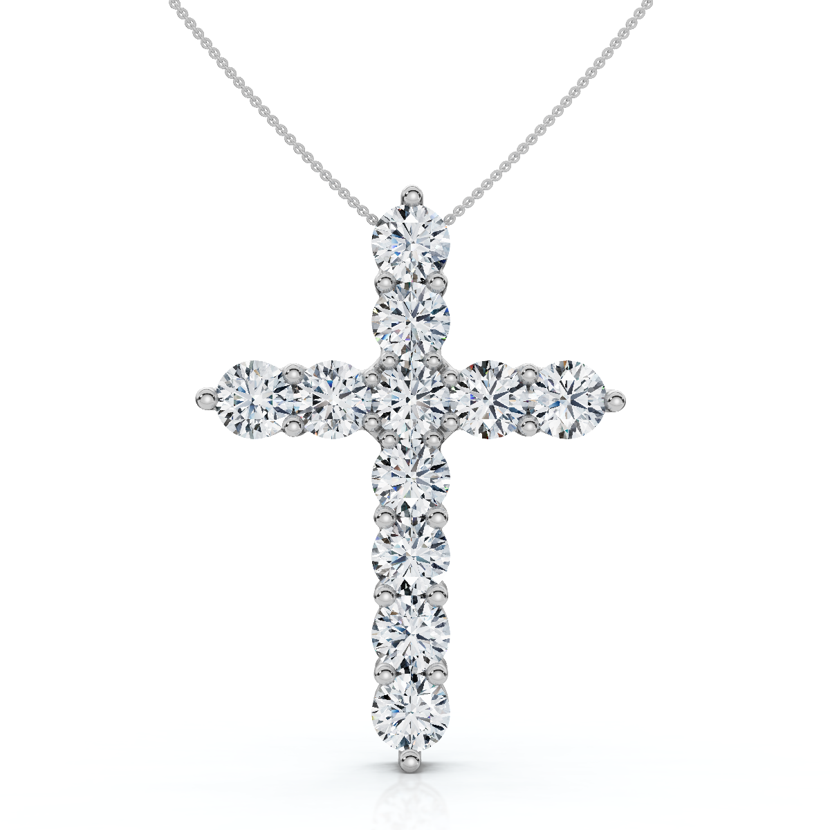 4Ct TW Diamond Cross Pendant 14k Gold Women’s 18″ Necklace Lab Grown