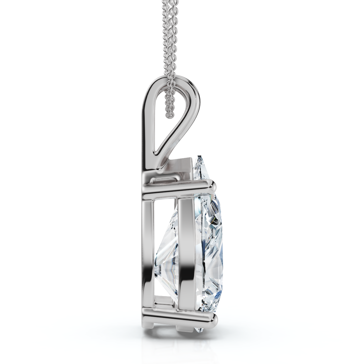 Certified 1 - 4Ct Pear Solitaire Pendant 14k Gold Women's 18" Necklace Lab Grown - Picture 6 of 9