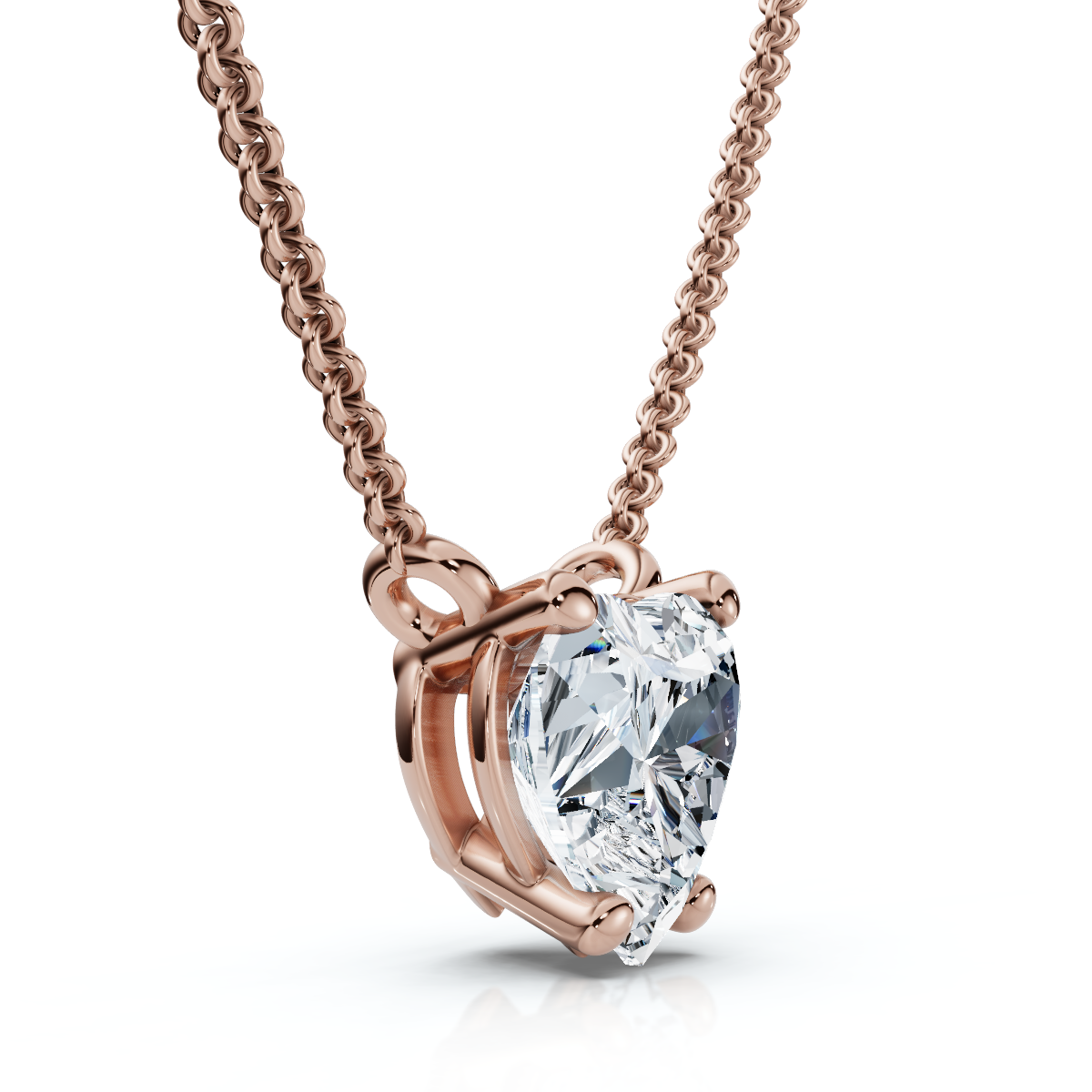 Zertifiziert 3 kt Herz Solitär Diamant Anhänger Halskette 14k Gold Lab Grown - Bild 6 von 8