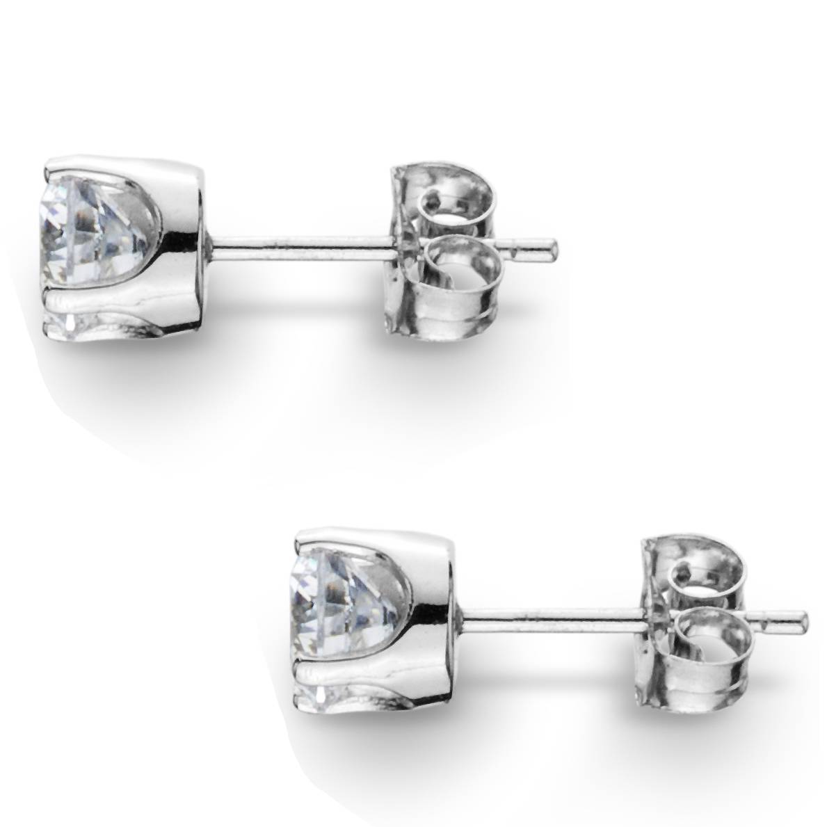 1 Ct T.W. Natural Diamond Studs in 14k White Gold