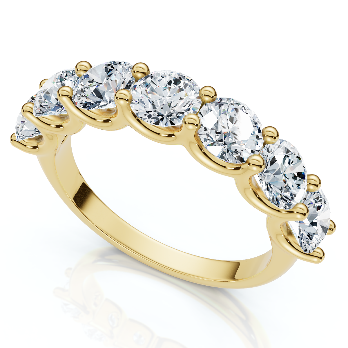 1 - 3Ct TW Seven Stone Diamond Ring 14k Gold or Platinum Lab Grown - Picture 6 of 6