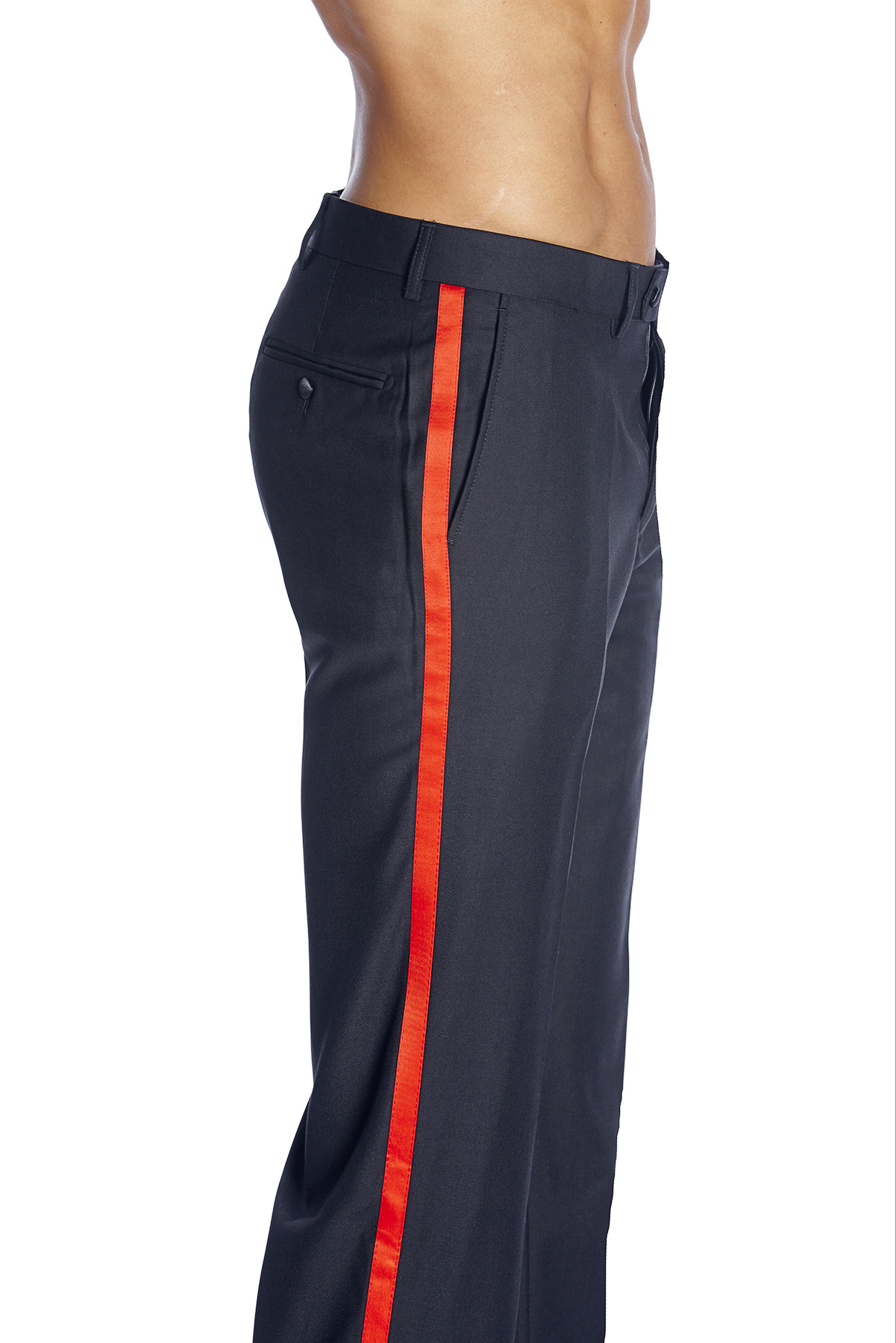 CONCITOR Men's TUXEDO Dress Pants Flat Front Satin Band Mens Tux Pant Trousers - Picture 34 of 62