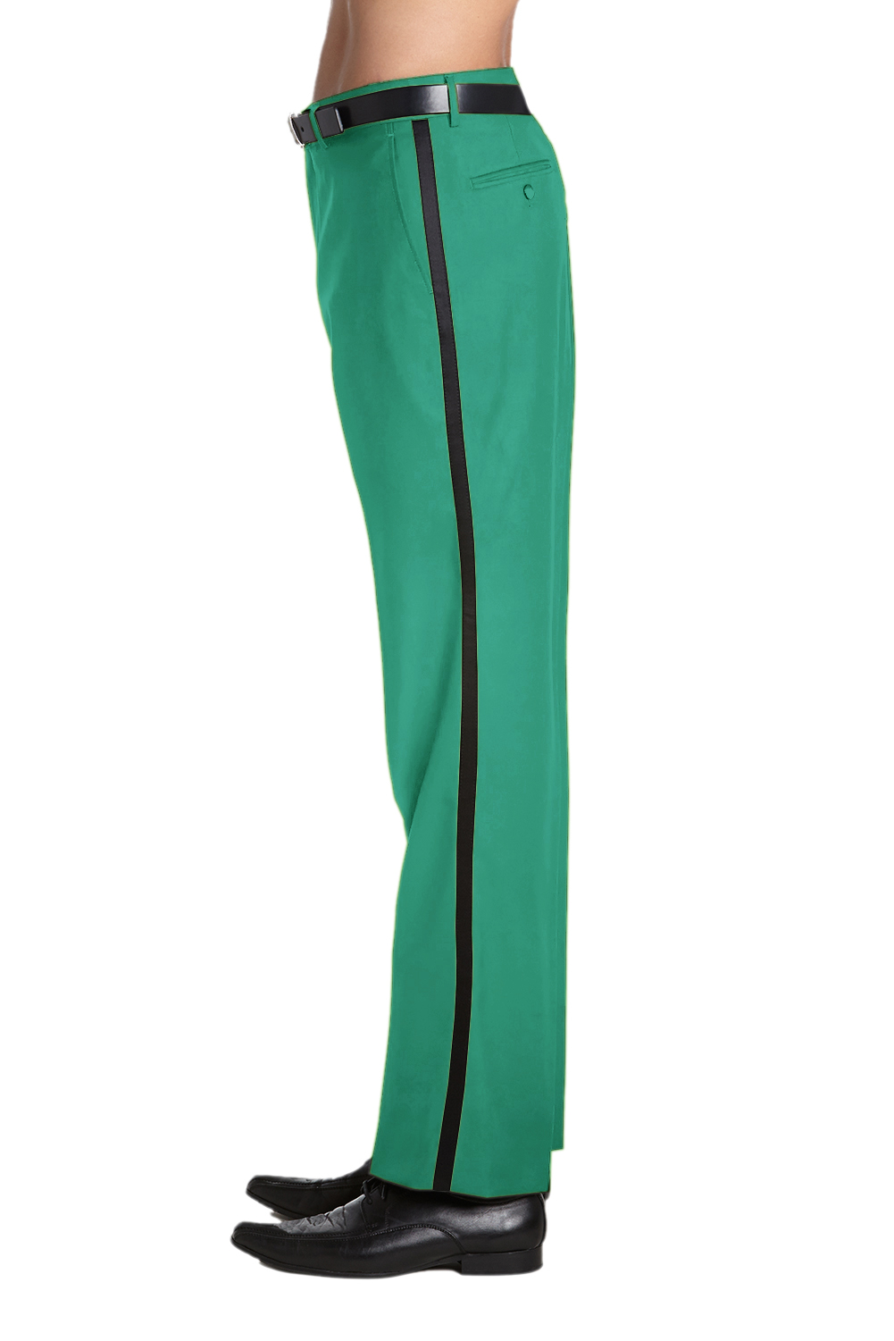 CONCITOR Men's TUXEDO Dress Pants Flat Front Satin Band Mens Tux Pant Trousers - Picture 28 of 62