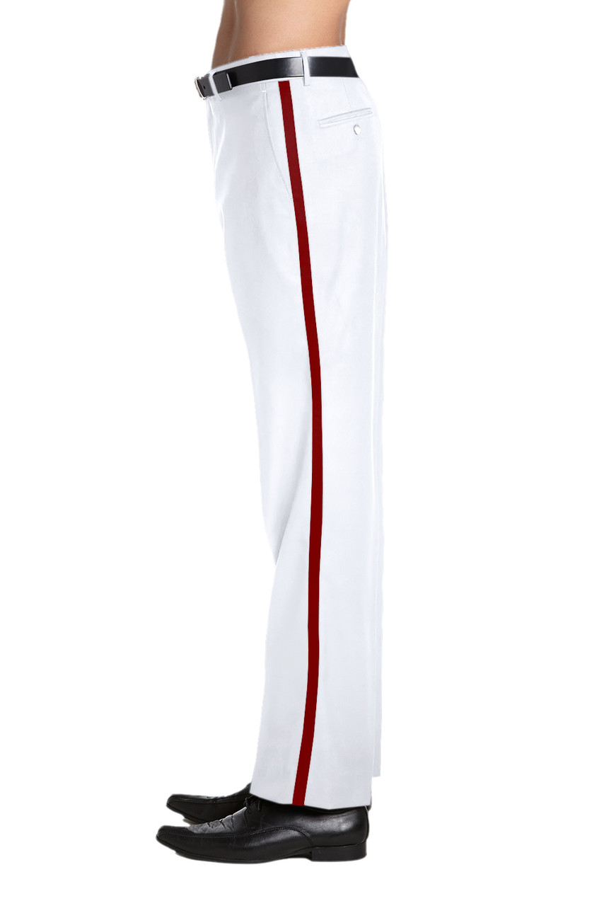 CONCITOR Men's TUXEDO Dress Pants Flat Front Satin Band Mens Tux Pant Trousers - Picture 48 of 62