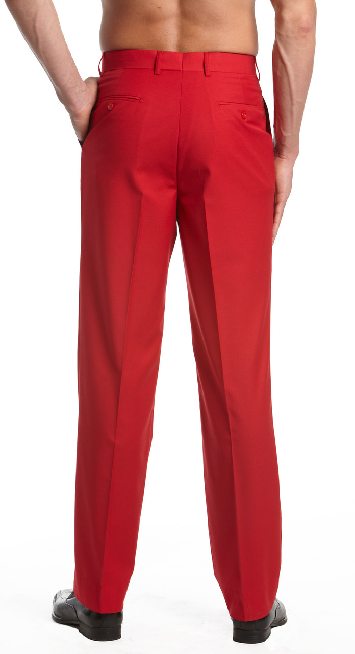 CONCITOR Men's TUXEDO Dress Pants Flat Front Satin Band Mens Tux Pant Trousers - Picture 42 of 62