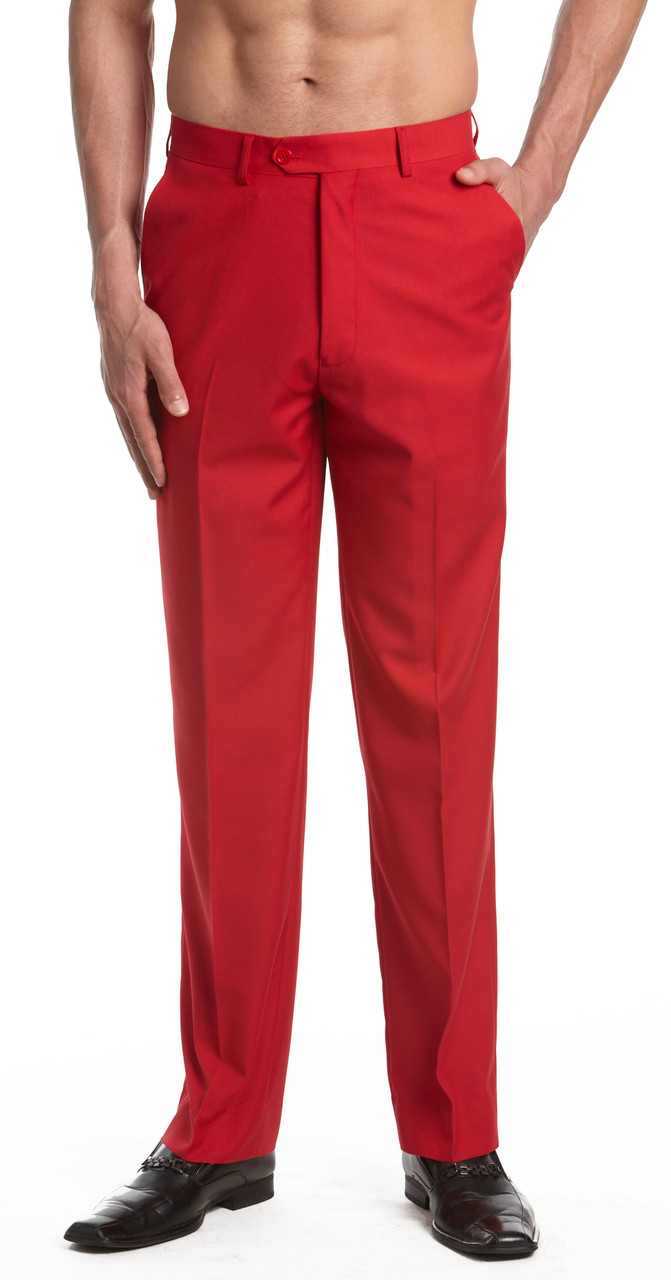 CONCITOR Men's TUXEDO Dress Pants Flat Front Satin Band Mens Tux Pant Trousers - Picture 41 of 62