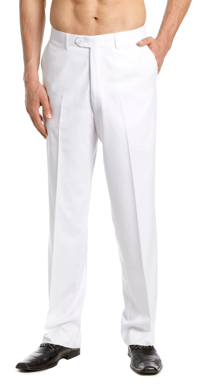 CONCITOR Men's TUXEDO Dress Pants Flat Front Satin Band Mens Tux Pant Trousers - Picture 51 of 62