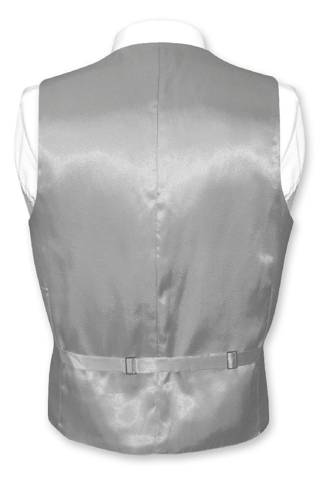 Biagio Men's SILK Dress Vest NeckTie Solid Color Neck Tie Hanky Set for Suit Tux - Picture 27 of 100