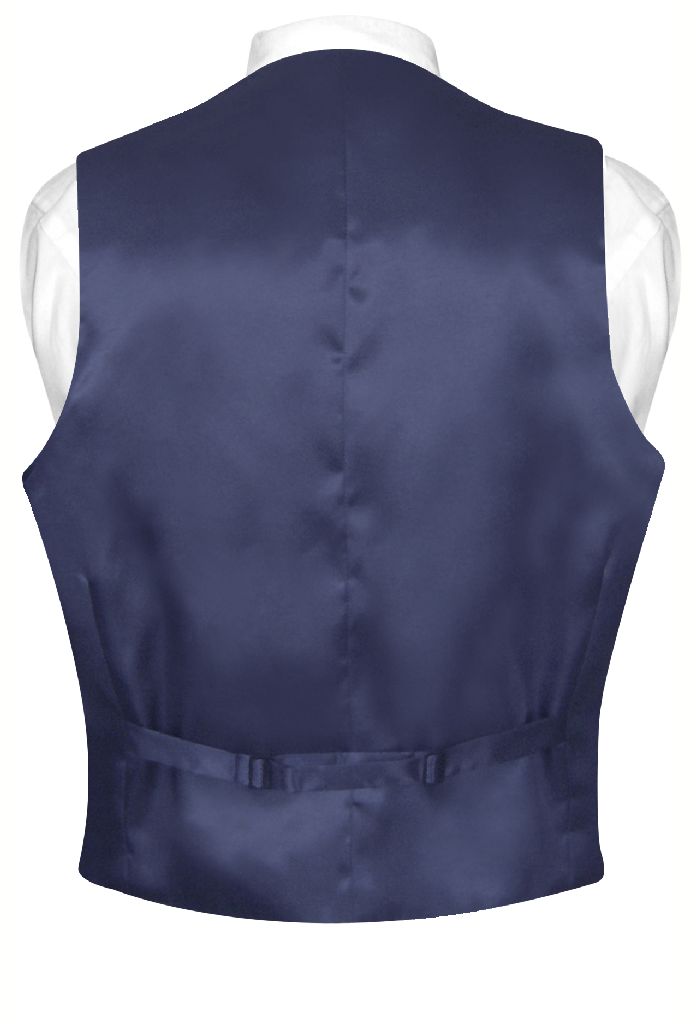 Biagio Men's SILK Dress Vest NeckTie Solid Color Neck Tie Hanky Set for Suit Tux - Picture 60 of 100