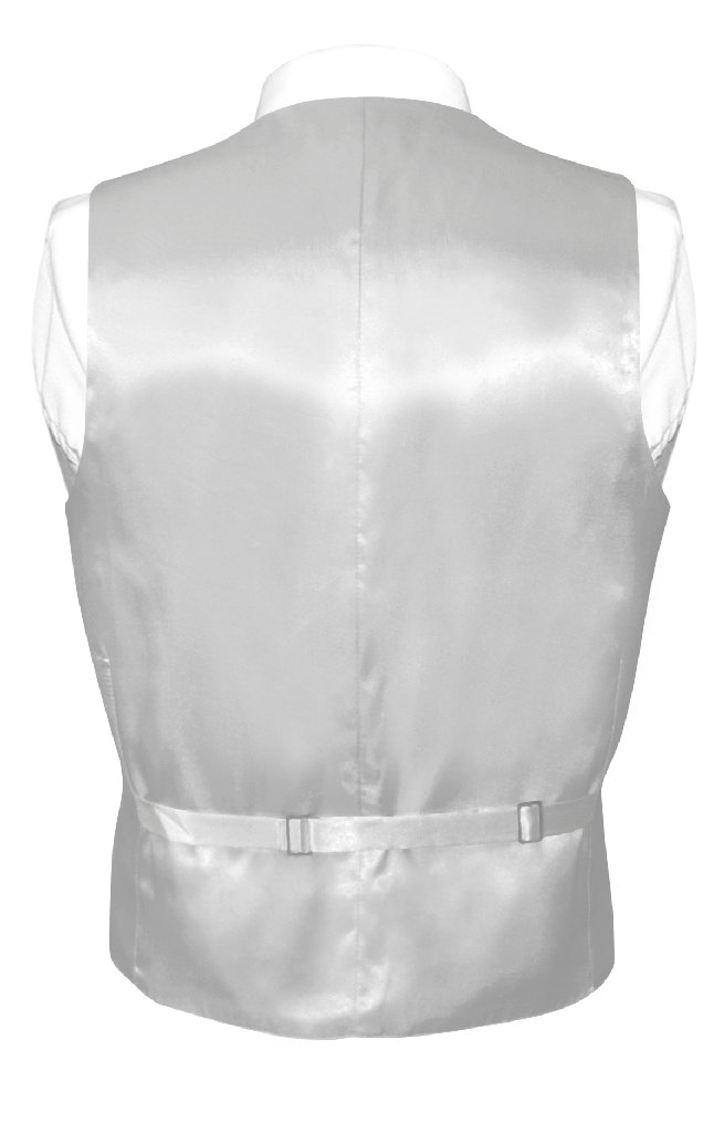 Biagio Men's SILK Dress Vest NeckTie Solid Color Neck Tie Hanky Set for Suit Tux - Picture 83 of 100