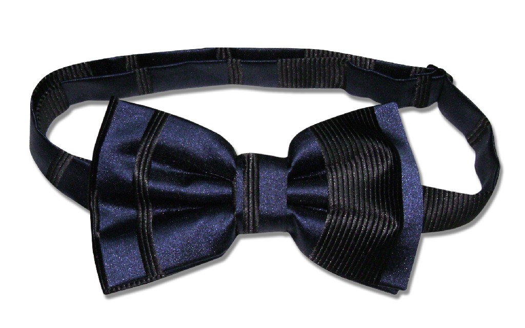 Vesuvio Napoli BOWTIE Solid Woven Striped Design Men's Bow Tie for Tux or Suit - Picture 14 of 18