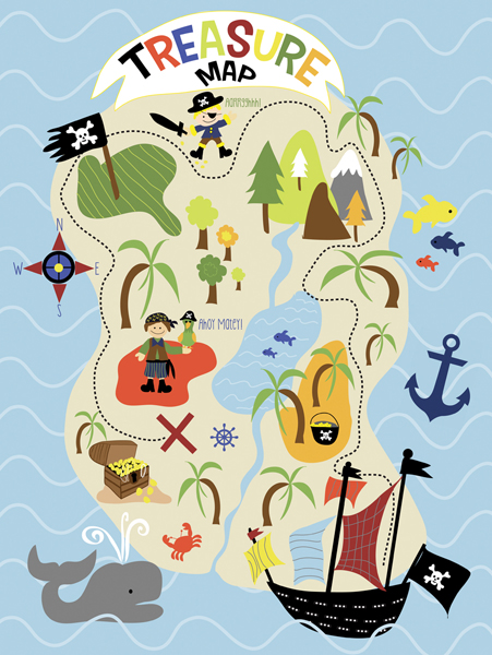 有关以下物品的详细资料: treasure map by erin clark children