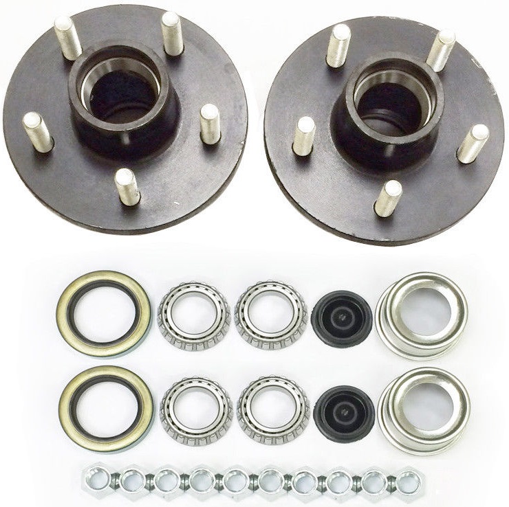 1-1//16 in. 2-Pack Trailer Wheel Hub Complete Kit Steel 4 Lug BT-16 2000 Lb