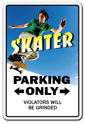 SKATER Decal parking skateboard wheels trucks deck skating skateboarding